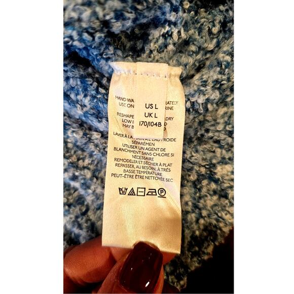 Free People Avalon Cropped Pullover Sweater Blue Marine, Size L NWOT - Picture 5 of 6